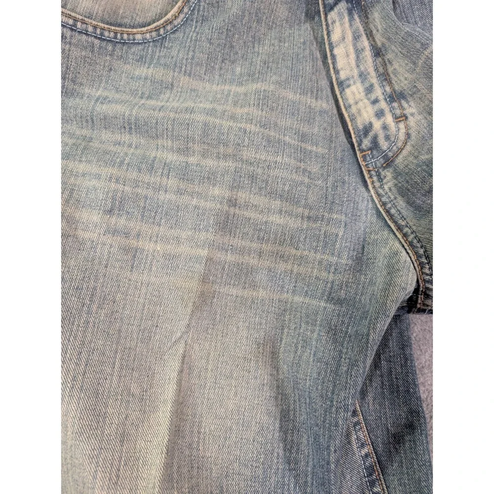 MECCA USA VTG Y2K Baggy Jeans Mens 34x32 Light Wash Distressed Denim Wide Leg